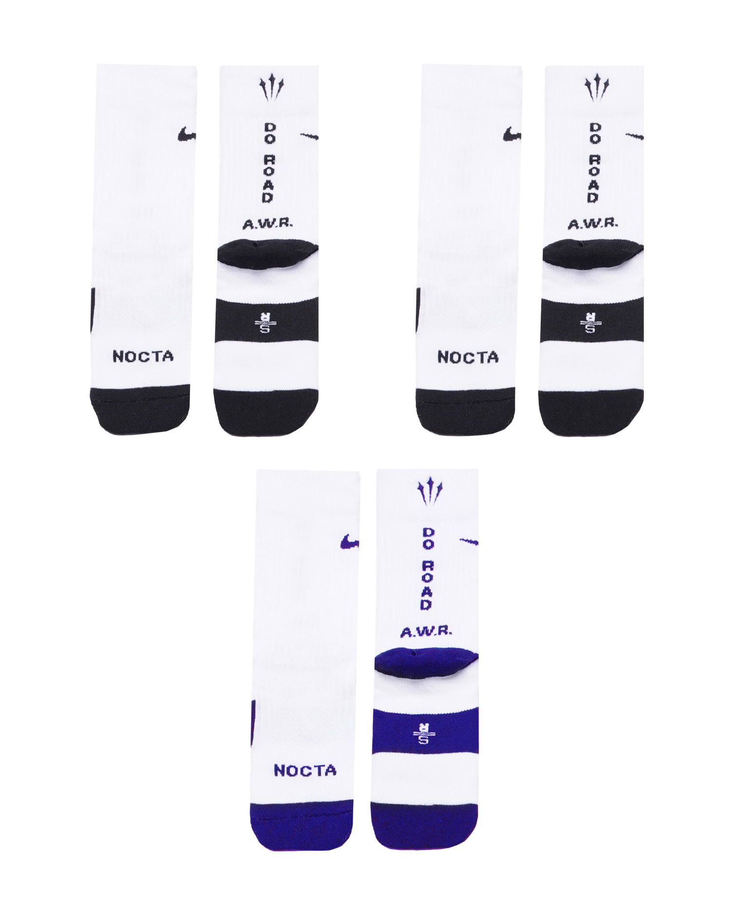 Чорапи Nike Nocta x SNEAKER SOX CREW 3PR 160 RACING Бяло | FV3806-900, 0