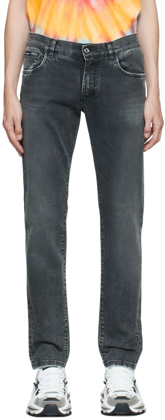 Дънки Dolce & Gabbana Gray Slim Fit Jeans Сиво | GY07CDG8CO7, 0