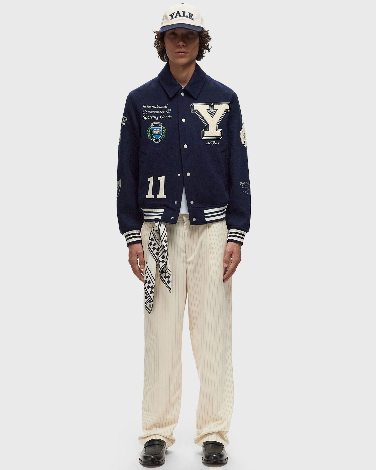 Яке бомбър Les Deux Yale Wool Varsity Jacket Men's Bomber Синьо | COL610016-460460, 1