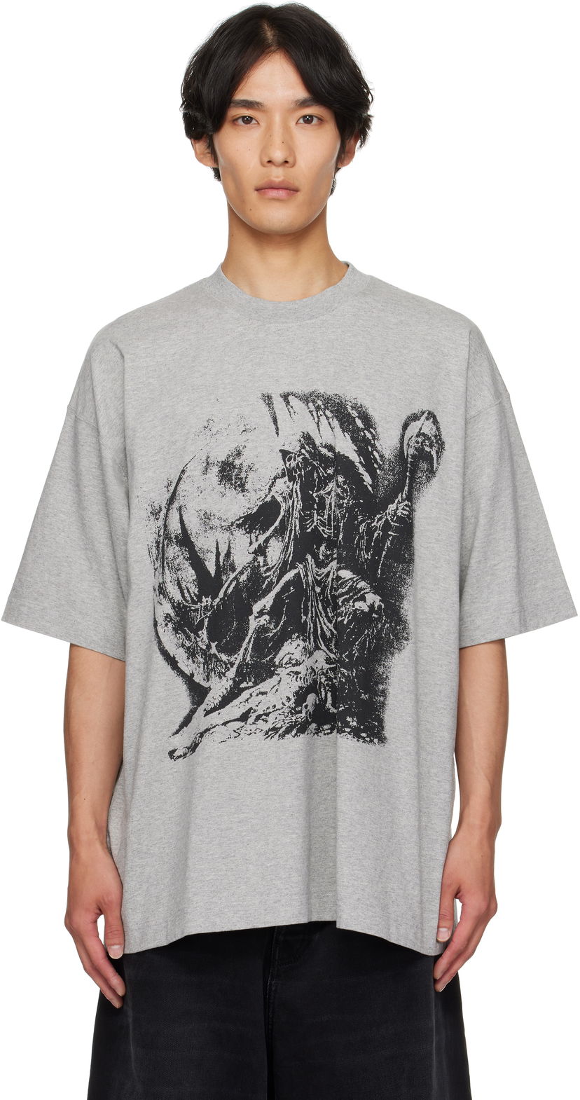 Тениска VETEMENTS Vetements Goth Oversized Graphic T-Shirt Сиво | UH76TR800G