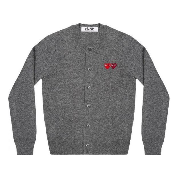 Пуловер Comme des Garçons COMME des GARCONS PLAY Double Heart Cardigan Сиво | AZ-N057-051-3