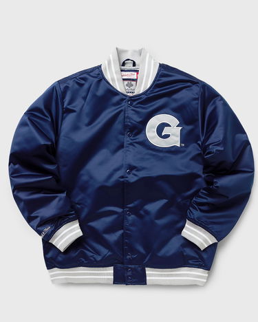 Яке бомбър Mitchell & Ness NFL Heavyweight Satin Jacket Georgetown University Тъмно синьо | OJBF3413-GTWYYPPPNAVY, 0