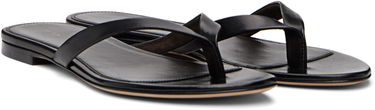 Кецове и обувки The Row Sacha Leather Flip-Flops Черно | F1697-SN65, 3