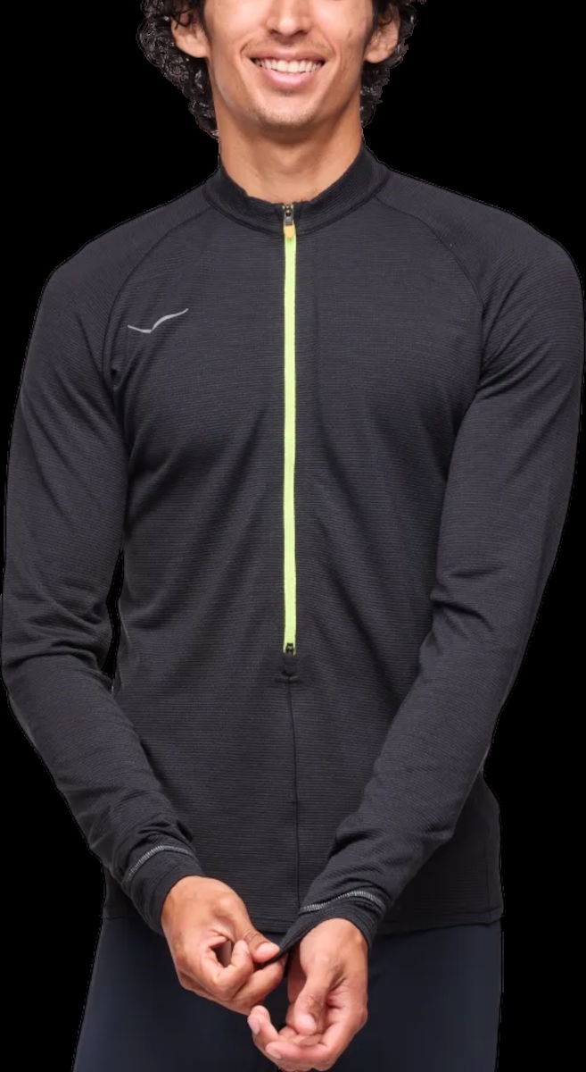 Суитчър Hoka One One Hoka BaseZip Long Sleeve Черно | 1156097-blk