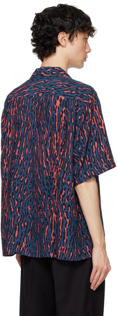 Риза WACKO MARIA WACKO MARIA Leopard Print Short Sleeve Shirt Синьо | 24FWE-WMS-HI01, 2