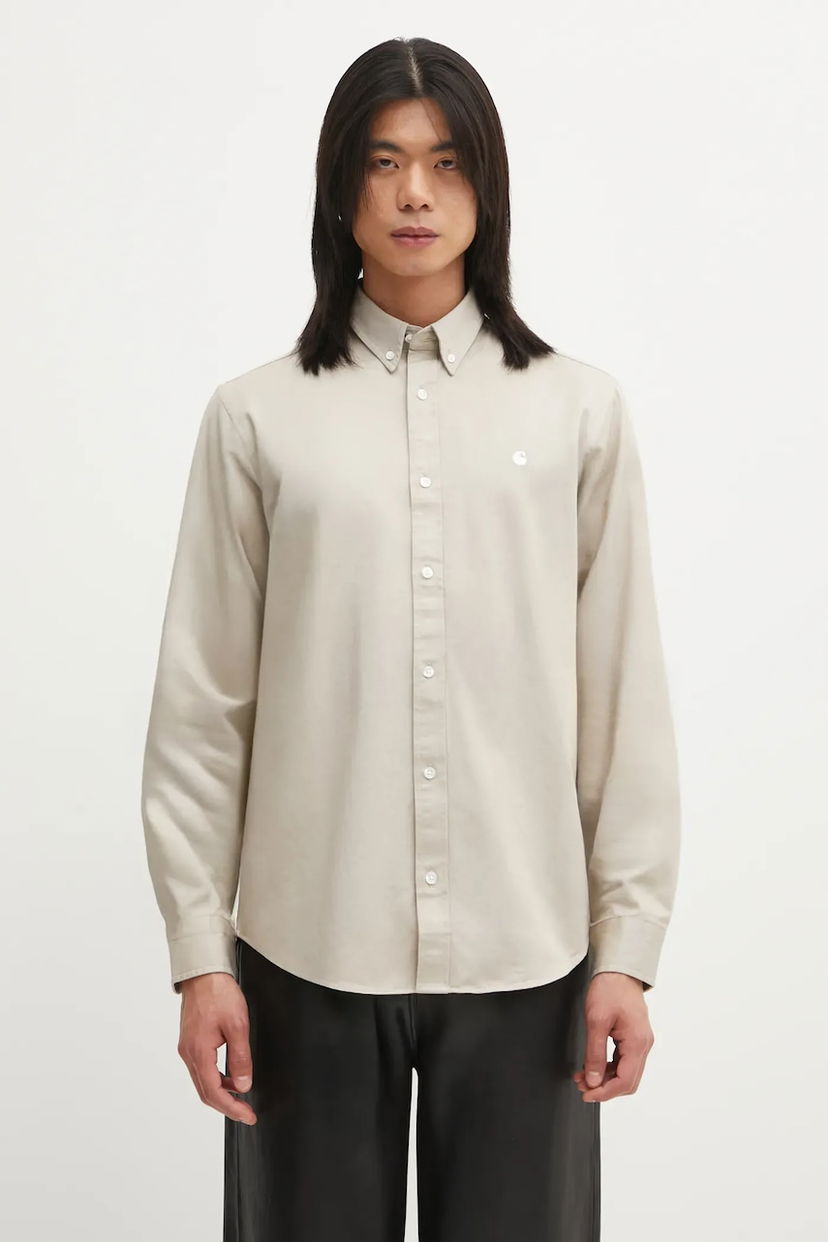 Риза Carhartt WIP L/S Madison Regular Button-Down Shirt Бежово | I023339.2V4XX