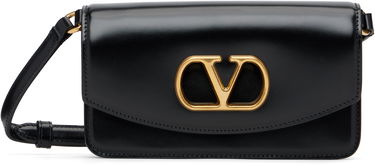 Чанта през рамо Valentino Small Vain Polished Leather Bag Черно | 7W2B0R71GCB, 0