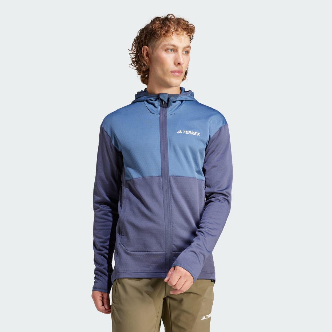 Яке adidas Performance adidas TERREX TERREX XPERIOR LIGHT FLEECE HOODED Тъмно синьо | IP3678, 1