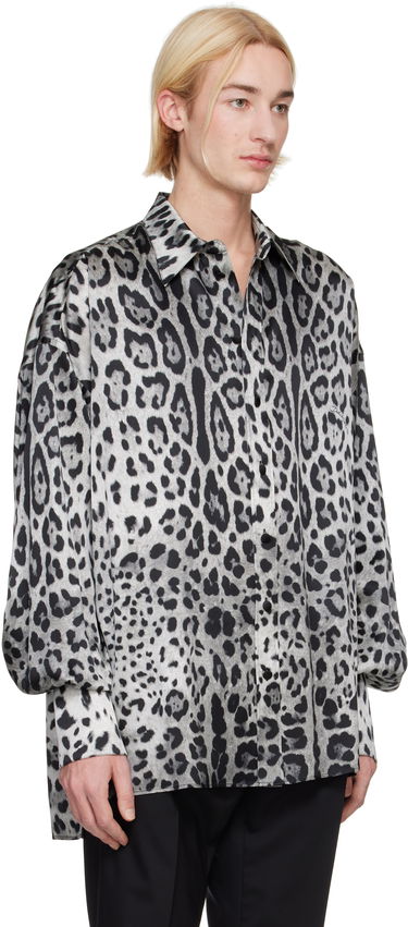 Риза Dolce & Gabbana Dolce&Gabbana Super-Oversize Leopard-Print Silk Shirt Бяло | G5MG0TIS1WT, 3