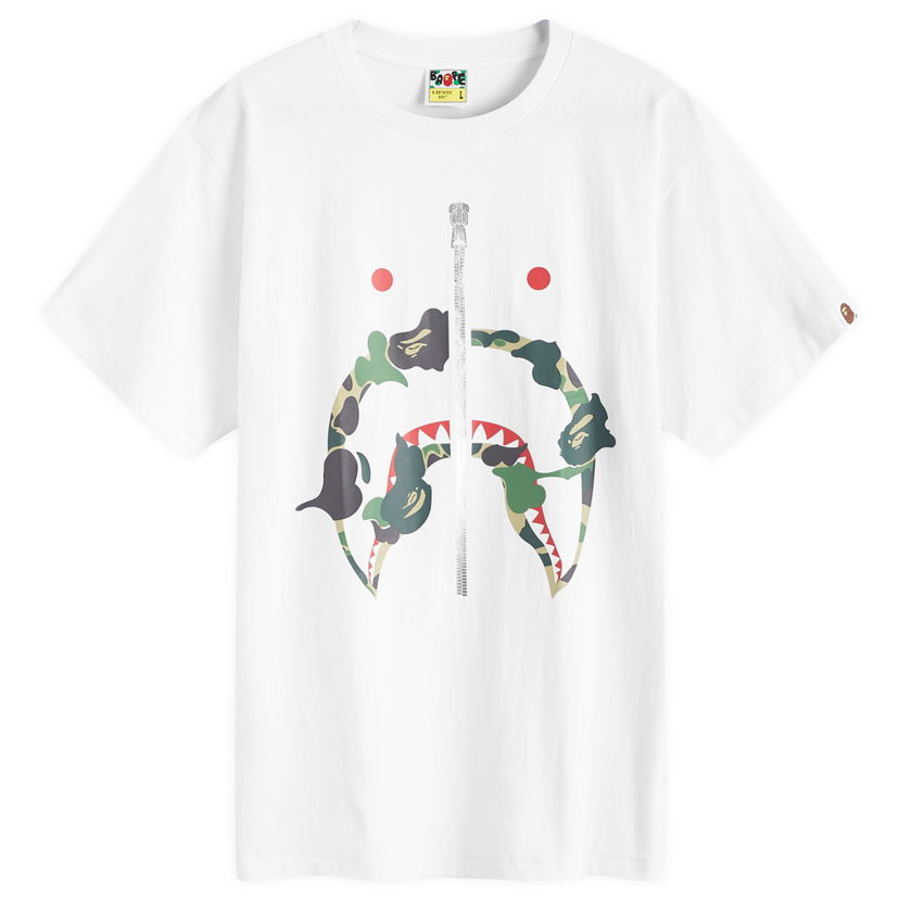 Тениска BAPE A Bathing Ape ABC Camo Rebuild Shark Бяло | 001TEK301041M-WHG