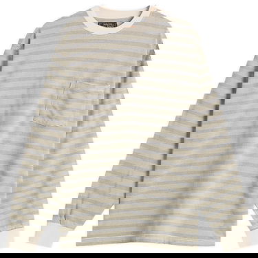 Тениска BEAMS Beams Plus Long Sleeve Striped Pocket Tee Бежово | 3814-0087-048-05, 1