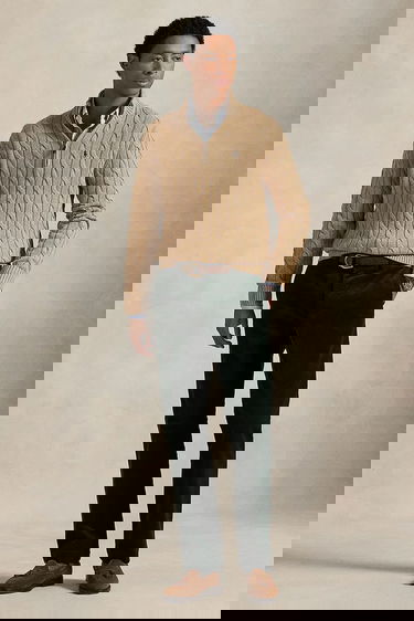 Пуловер Polo by Ralph Lauren Polo Ralph Lauren Cable-Knit Half-Zip Sweater Бежово | 710810841, 2