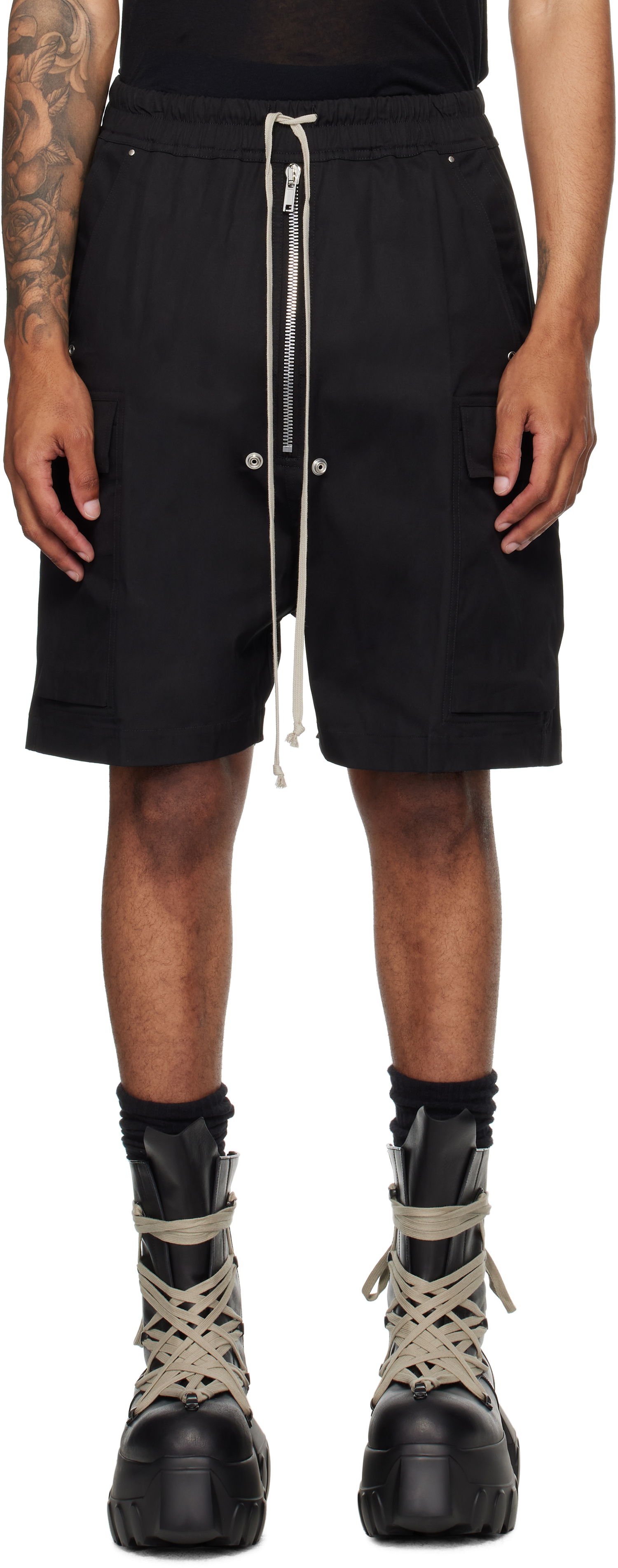 Къси панталони Rick Owens Rick Owens Concordians Cargobela Shorts Черно | RU02E1360 TE, 0