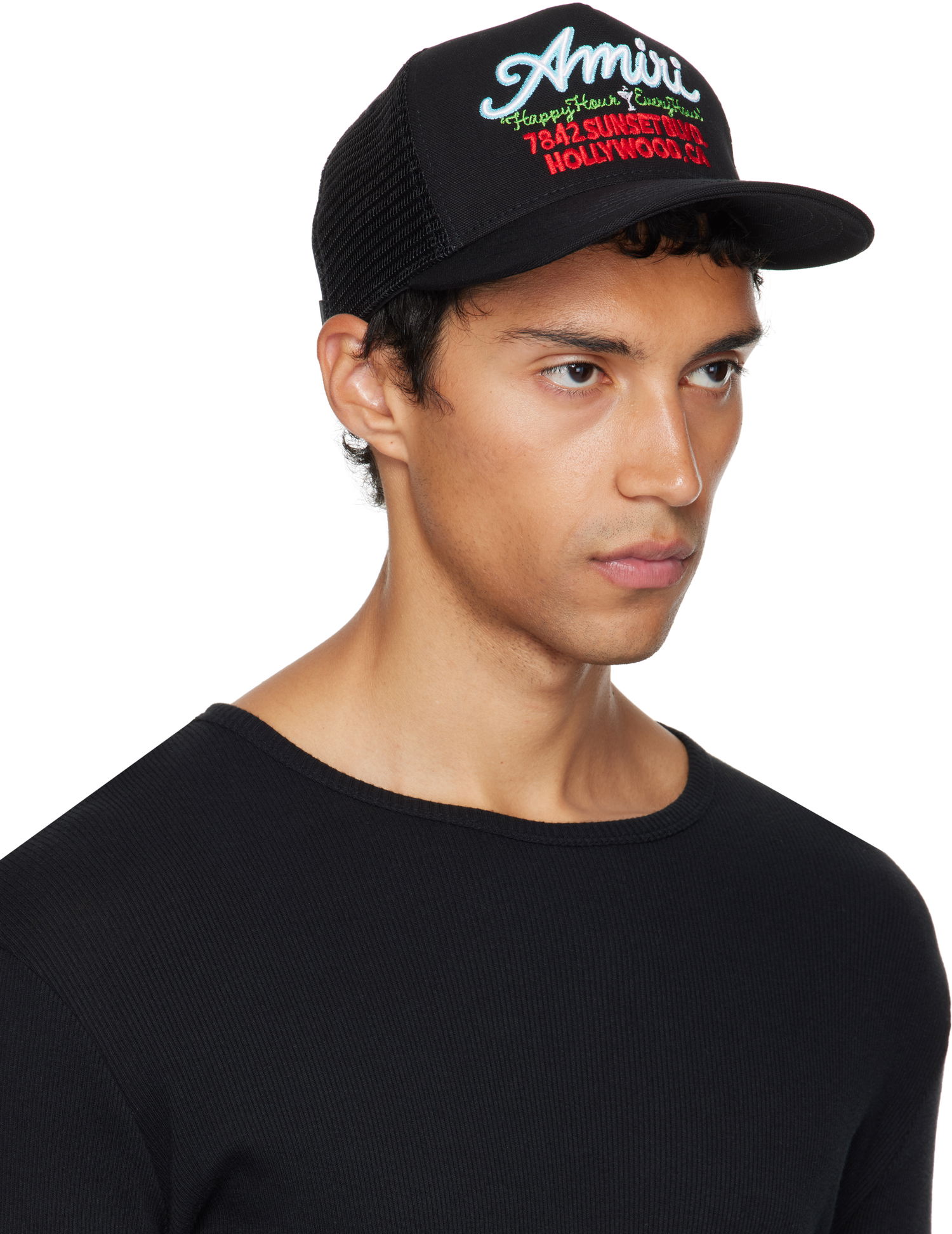 Шапка с козирка AMIRI AMIRI Neon Lights Trucker Cap Черно | AMHATR1038, 1
