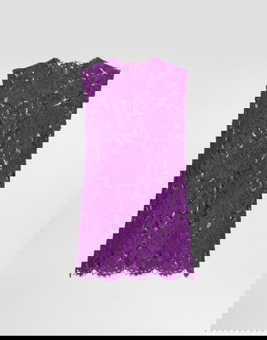 Потник Dolce & Gabbana Dolce & Gabbana Cordonetto Floral Lace Sleeveless High-Neck Top Лилаво | F73G9THLM7LF0571, 0