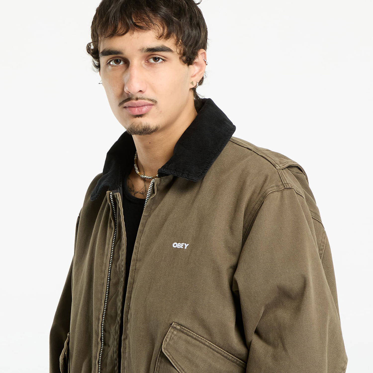Яке OBEY Fade Wash Cwu Jacket Wren Faded Wash Зелено | 121800602-WRN, 1