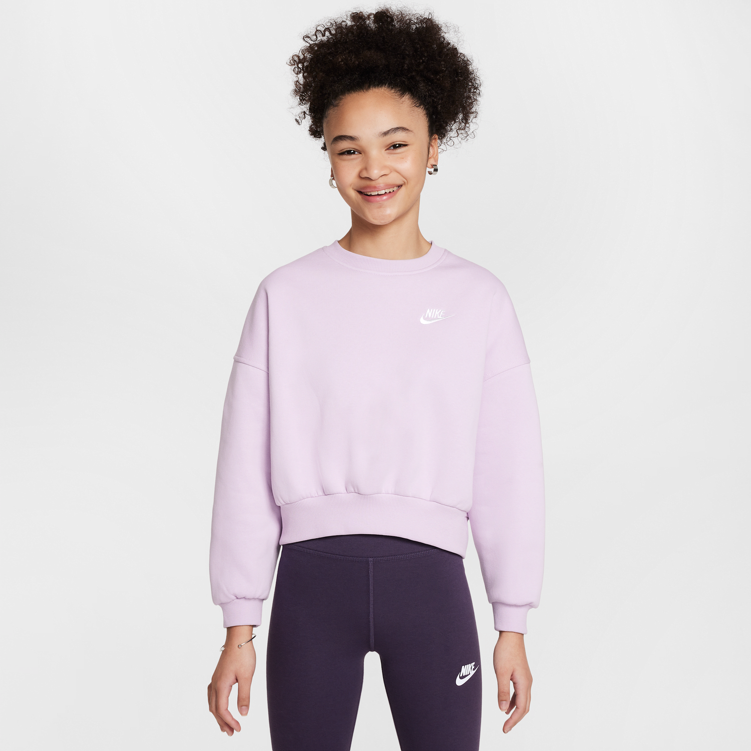 Суитчър Nike Sportswear Club Fleece Crewneck Sweatshirt Лилаво | FZ9244-537, 0