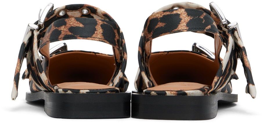 Облекло GANNI GANNI Leopard Satin Buckle Ballerina Flats Многоцветен | S2947, 1