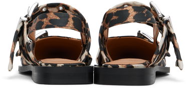 Облекло GANNI GANNI Leopard Satin Buckle Ballerina Flats Многоцветен | S2947, 1