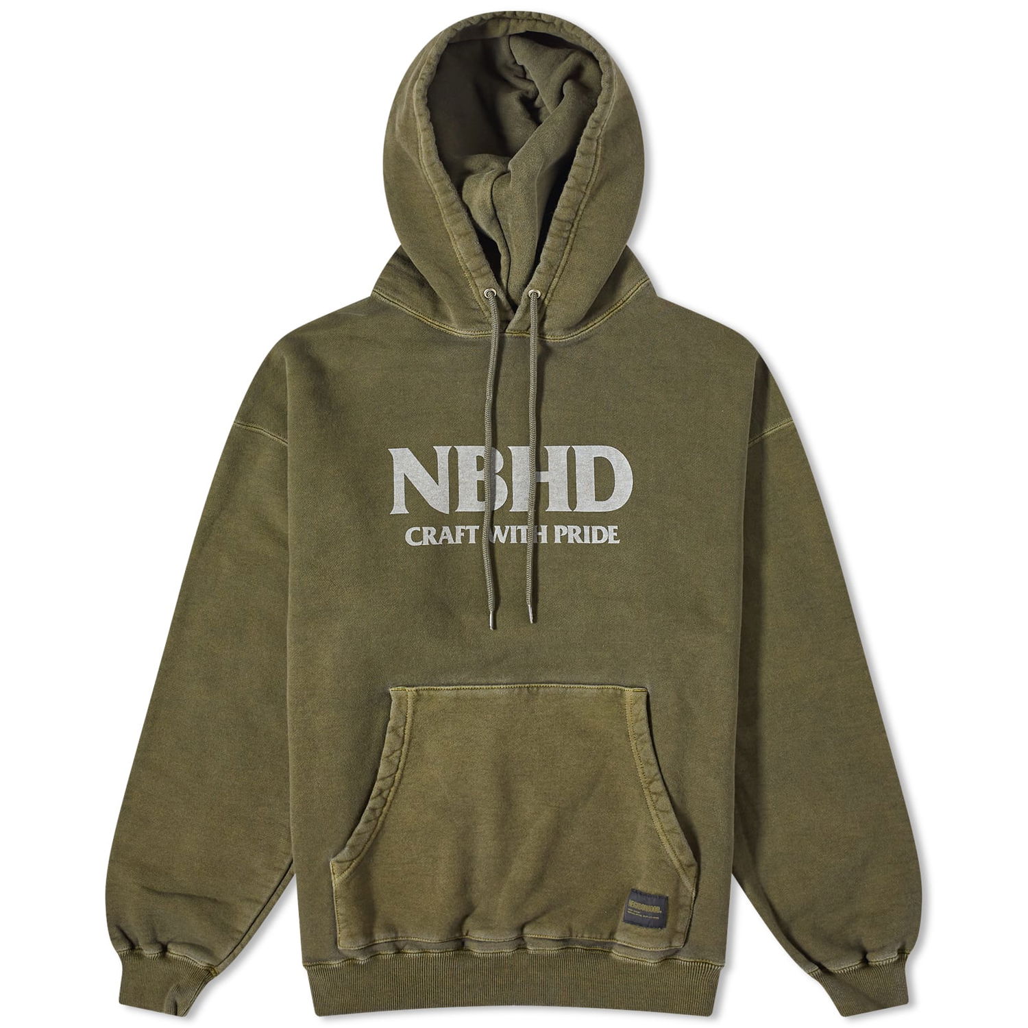 Суитчър Neighborhood Pigment Dyed Hoodie Зелено | 232FPNH-CSM07-OD, 0