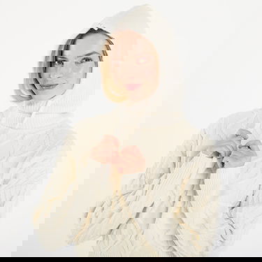 Пуловер GUESS Virginia Cable-Knit Balaclava Sweater Бяло | V5BZ04Z0462-G042, 2