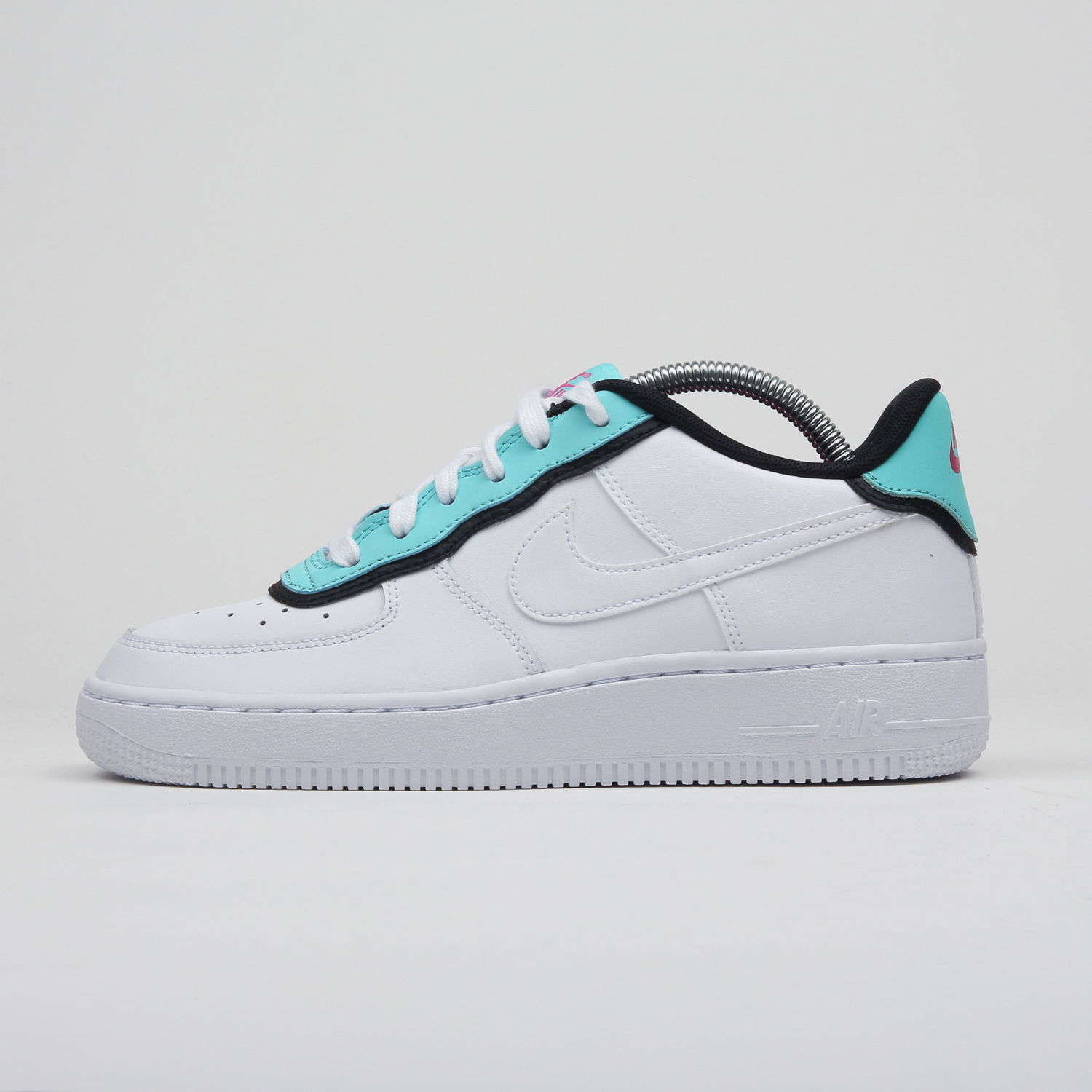 Кецове и обувки Nike Air Force 1 Low ''Double Layer - Aqua Black'' GS Бяло | BV1084-100, 0