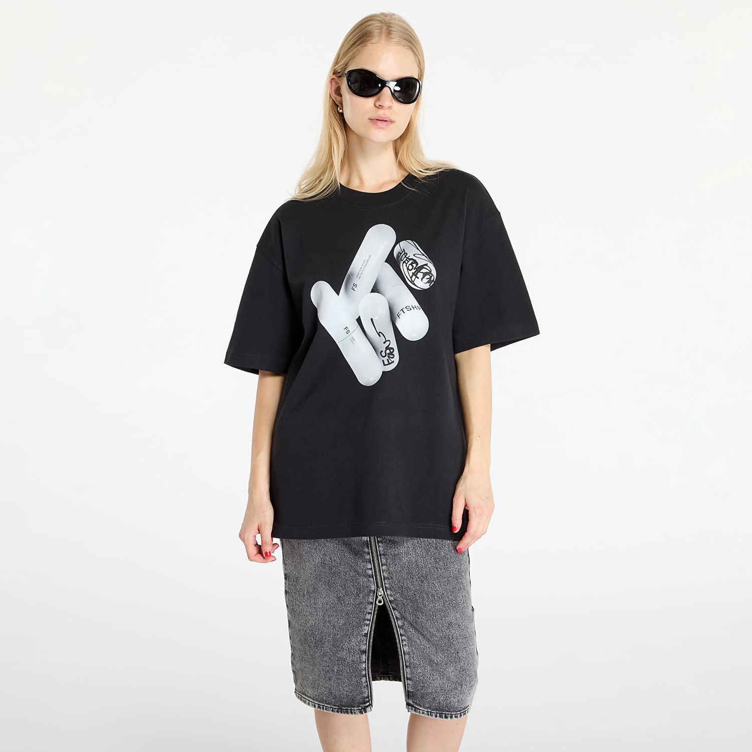 Тениска Footshop FTSHP White Pill T-Shirt UNISEX Black S Черно | FTSHP_426, 1
