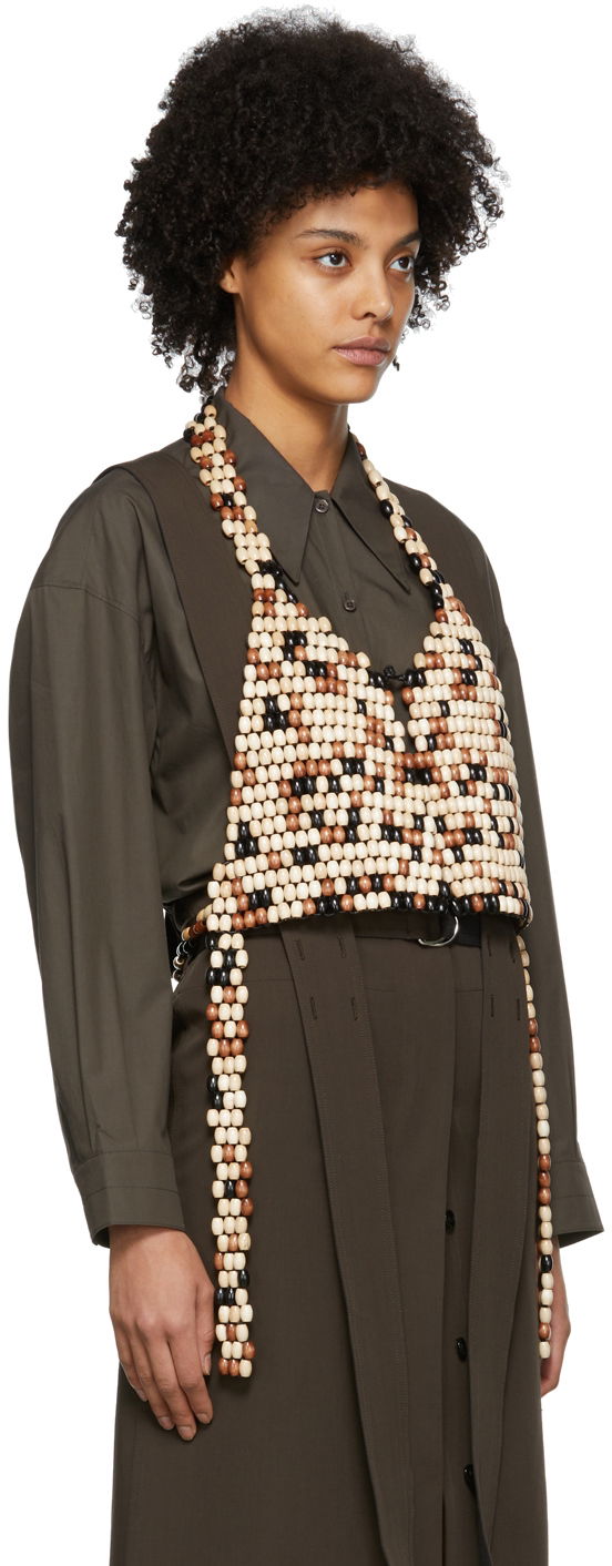 Жилетка LEMAIRE Lemaire Beaded Vest Кафяво | W 221 AC354 LO035, 1