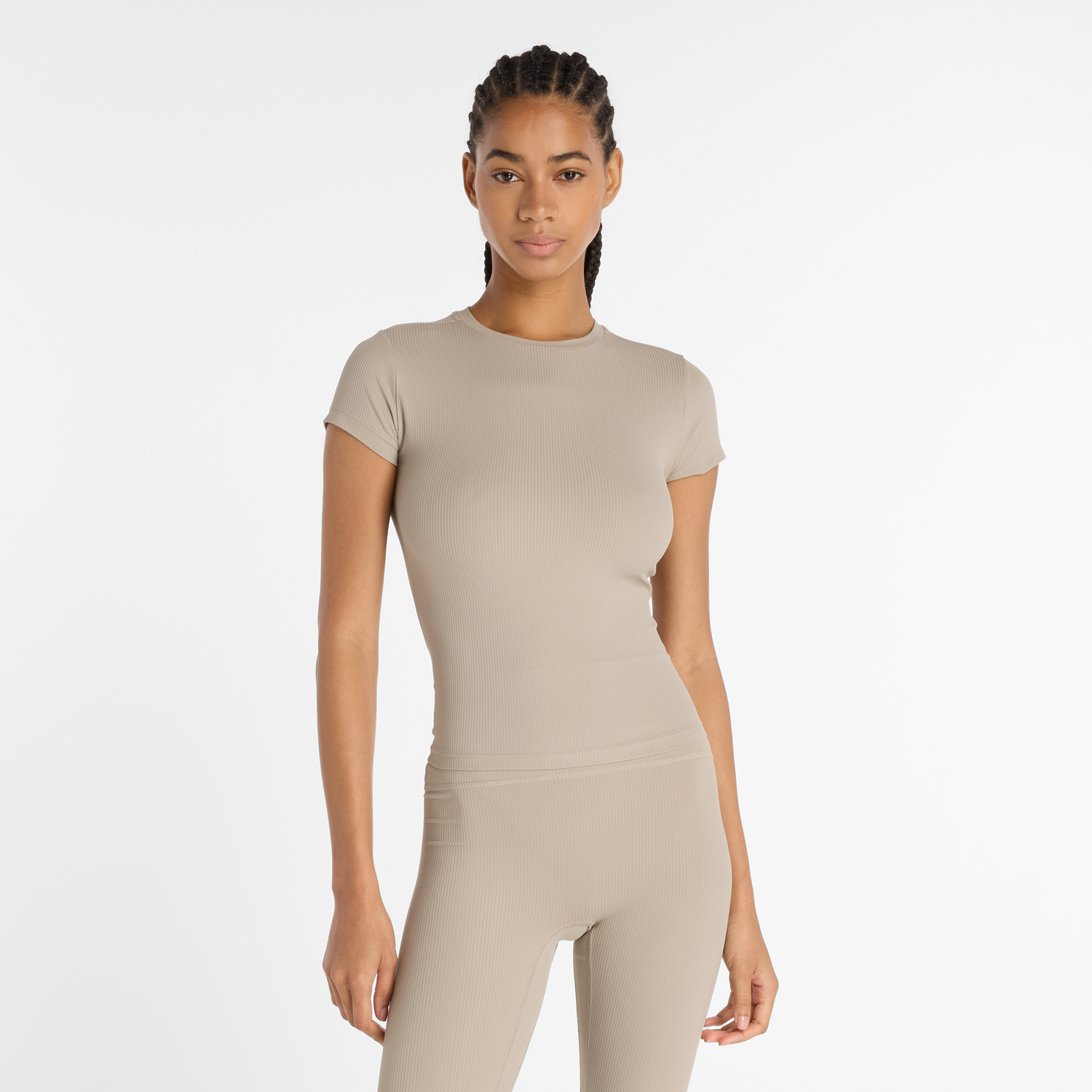 Тениска New Balance Short Sleeve Fitted Tee Бежово | NBWT53125ADS, 0