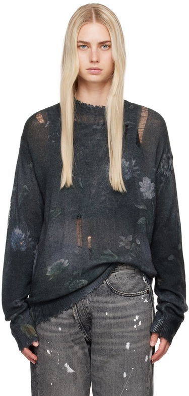 Пуловер R13 R13 Distressed Floral Boyfriend Sweater Сиво | R13WY199 Y157A, 0
