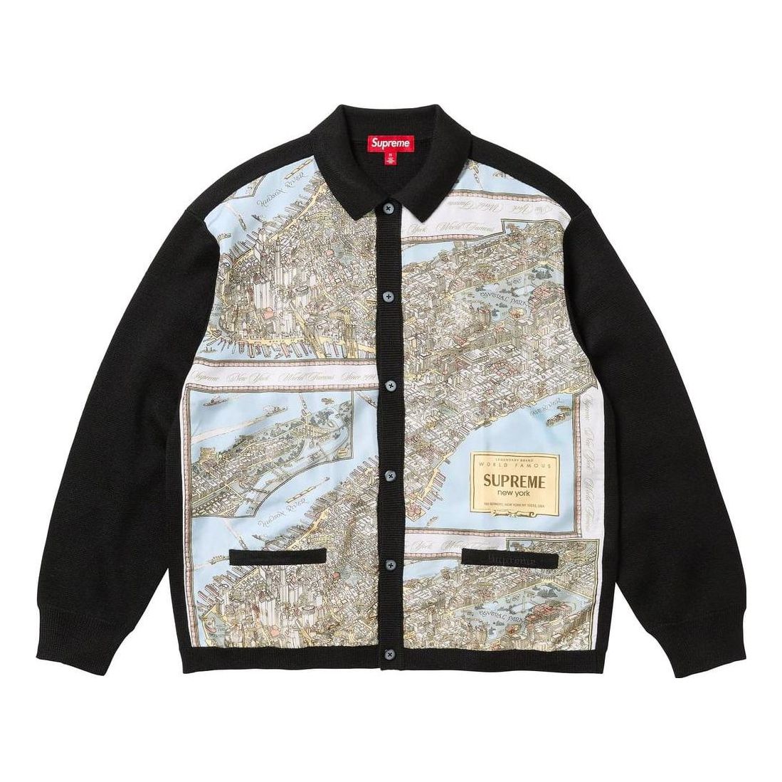 Пуловер Supreme Silk Map Print Cardigan Черно | SUP-FW23-021, 0