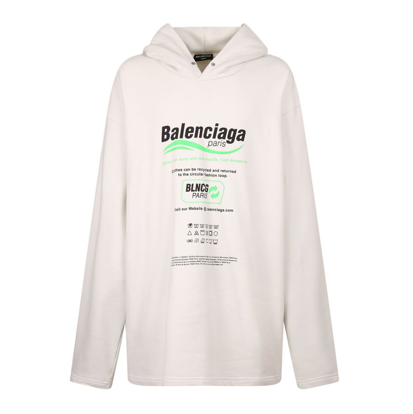 Суитчър Balenciaga Dry Cleaning Boxy Hoodie Бяло | 661711 TKVF9 9085, 0