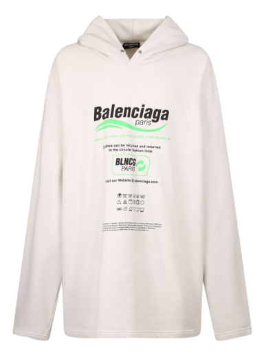 Суитчър Balenciaga Dry Cleaning Boxy Hoodie Бяло | 661711 TKVF9 9085