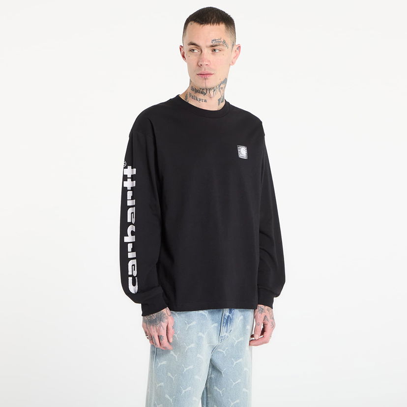 Тениска Carhartt WIP Long Sleeve Archive Script T-Shirt Черно | I036002.89XX
