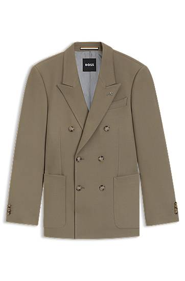 Relaxed-fit double-breasted blazer in stretch fabric