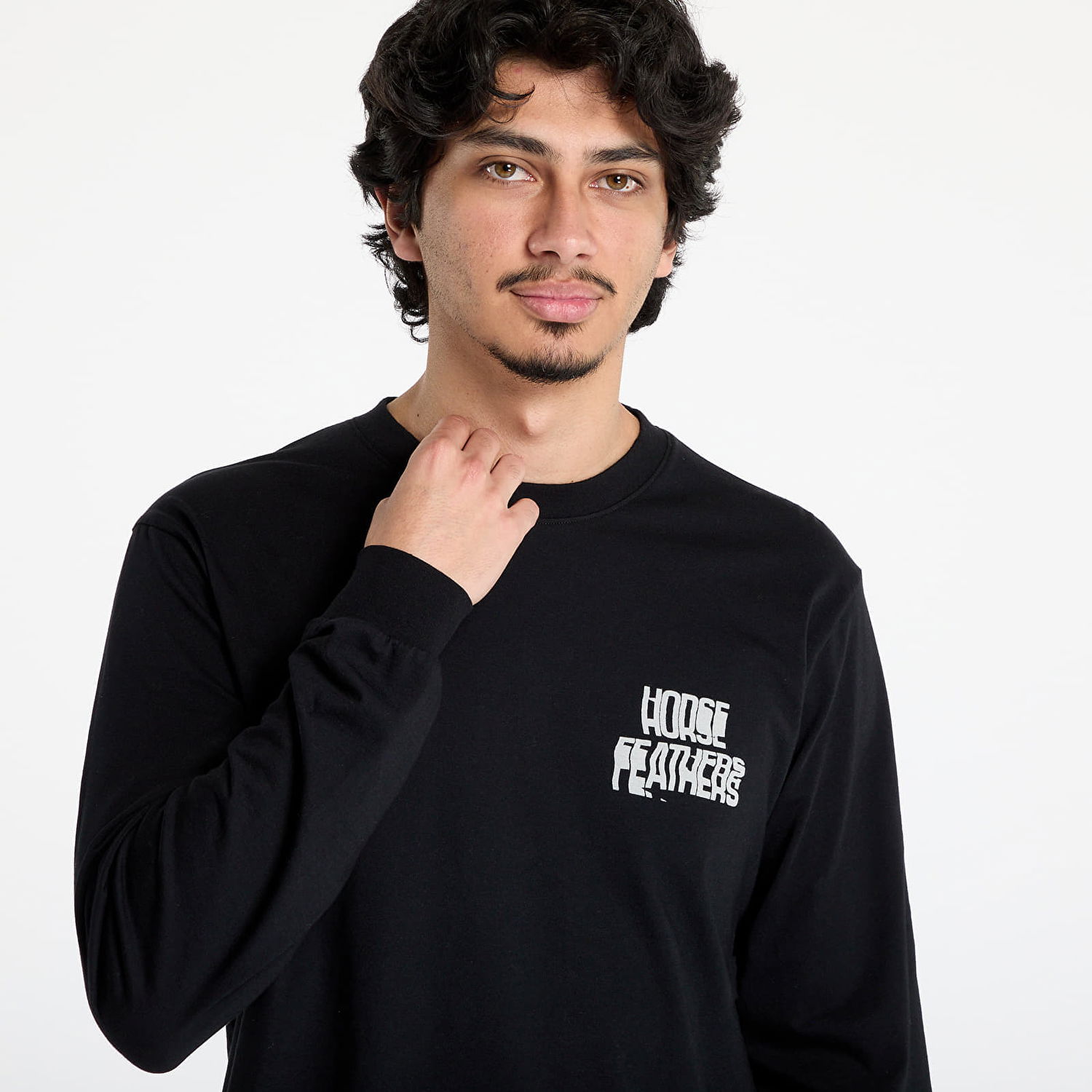 Тениска Horsefeathers Horsefeathers Xerox Long Sleeve T-Shirt Черно | SM1375C, 1