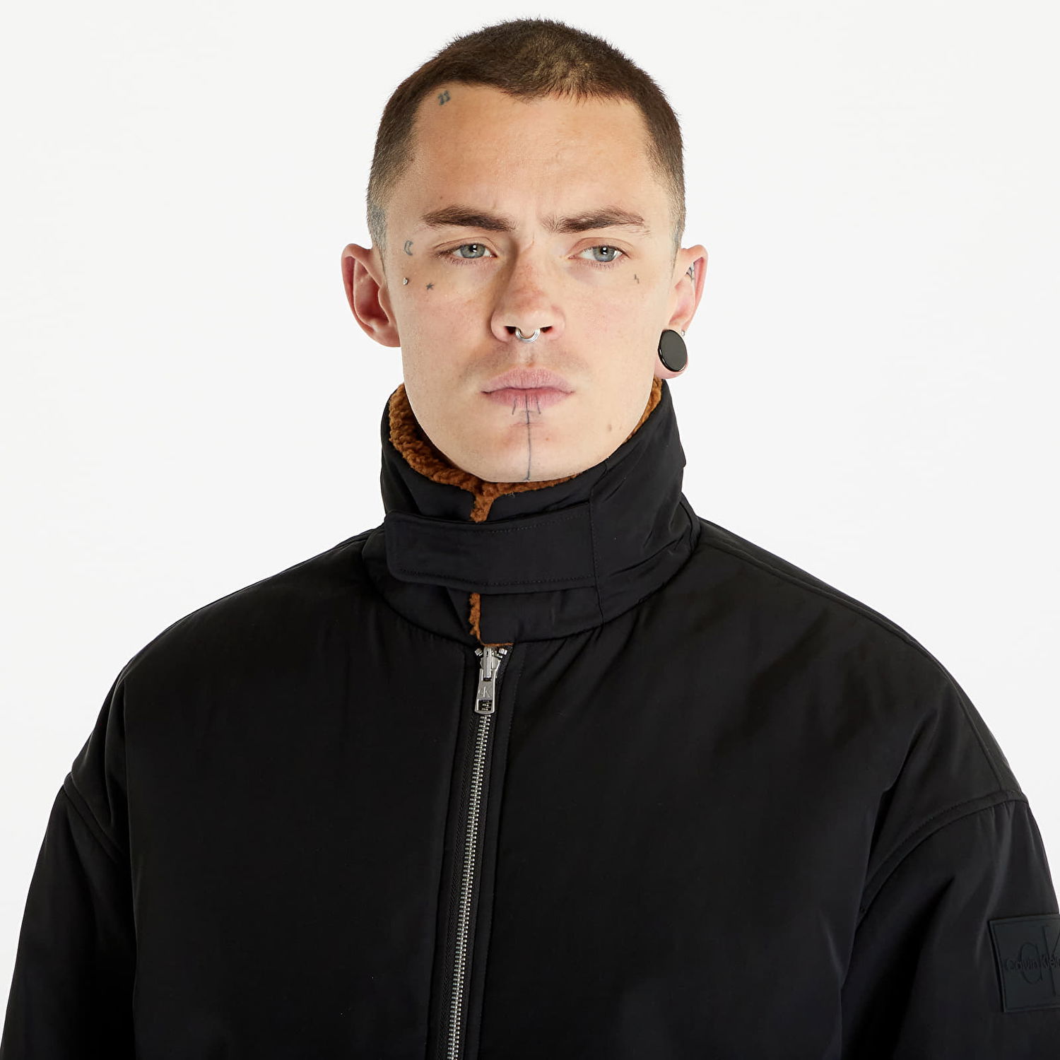 Яке бомбър CALVIN KLEIN Jeans Reversible Sherpa Bomber Jacket Black/ Brown Черно | J30J324123 BEH, 1