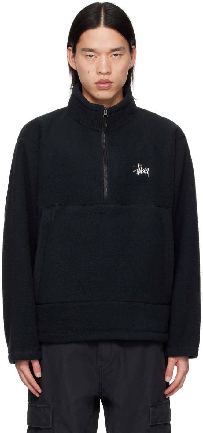 Пуловер Stüssy Black Half-Zip Sweater Черно | 118542, 0
