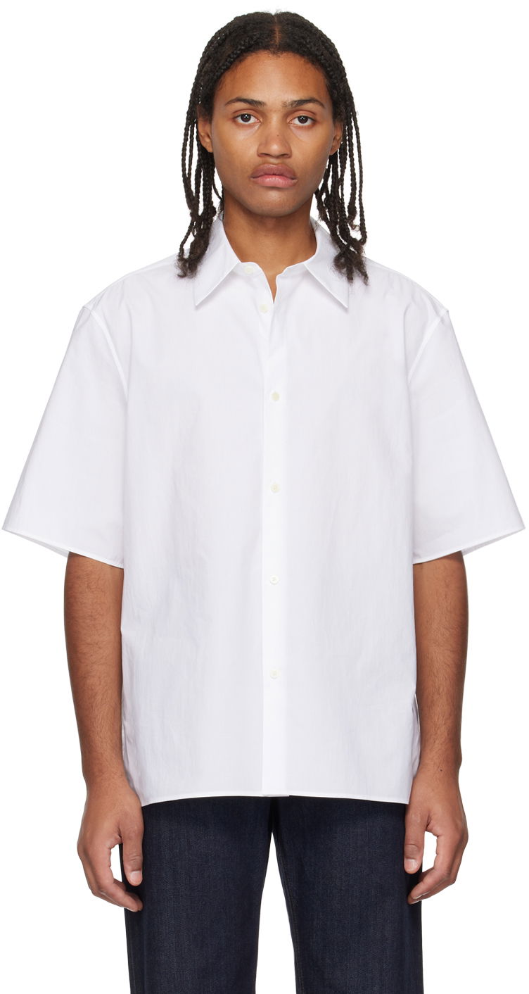 Риза The Row Short Sleeve Button-Up Shirt Бяло | 333-W2567