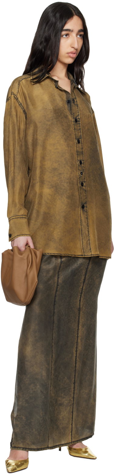 Риза Maison Margiela MM6 Maison Margiela Light Silk Shirt Кафяво | S52DT0046 M35244, 3