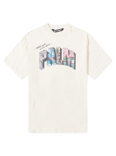 Тениска Palm Angels Sign Tee Бяло | PMAA072S23JER0020184