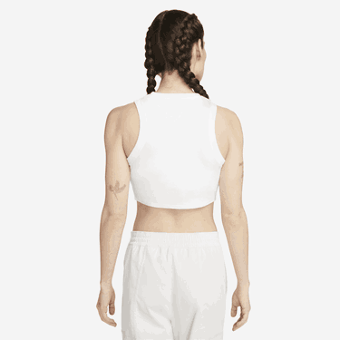 Потник Nike Sportswear Essentials Women's Ribbed Cropped Tank Top Бяло | FB8279-100, 2