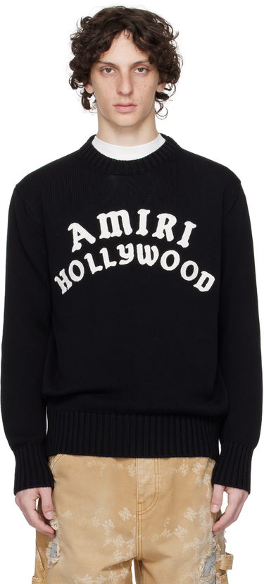 Пуловер AMIRI Amiri Hollywood Crew Sweater Черно | AMKNCW1094, 0