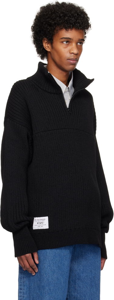 Пуловер WTAPS WTAPS Sub Knit Quarter-Zip Sweater Черно | 242MADT-KNM03, 1