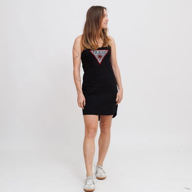 Pокля GUESS Guess Rhinestone Triangle Logo Tank Mini Dress Черно | E5GP01I3Z14-JBLK, 0