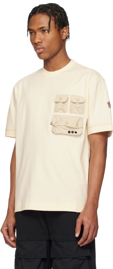 Тениска Moncler Moncler Grenoble Cotton T-Shirt with Pockets Бежово | K10978C0000389AW1, 3