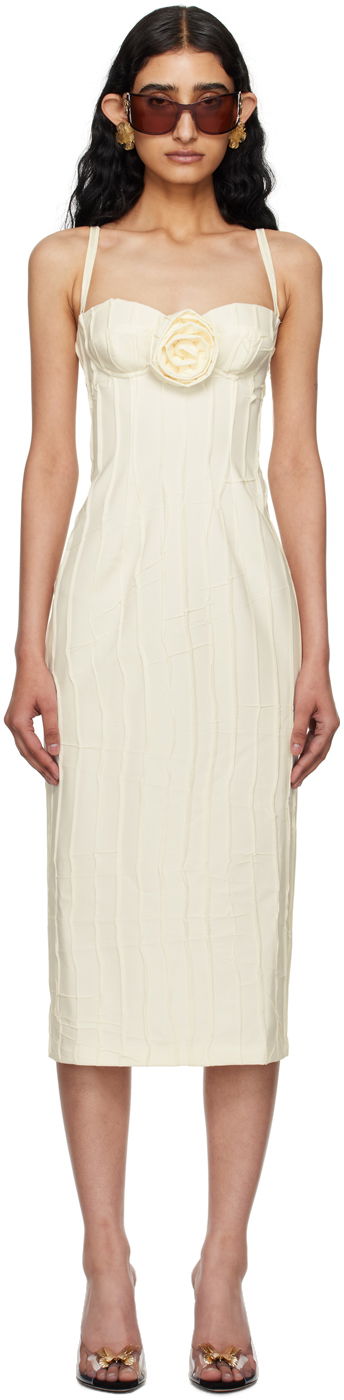 Pокля Blumarine Blumarine Floral Midi Dress Бежово | P444A122A, 0