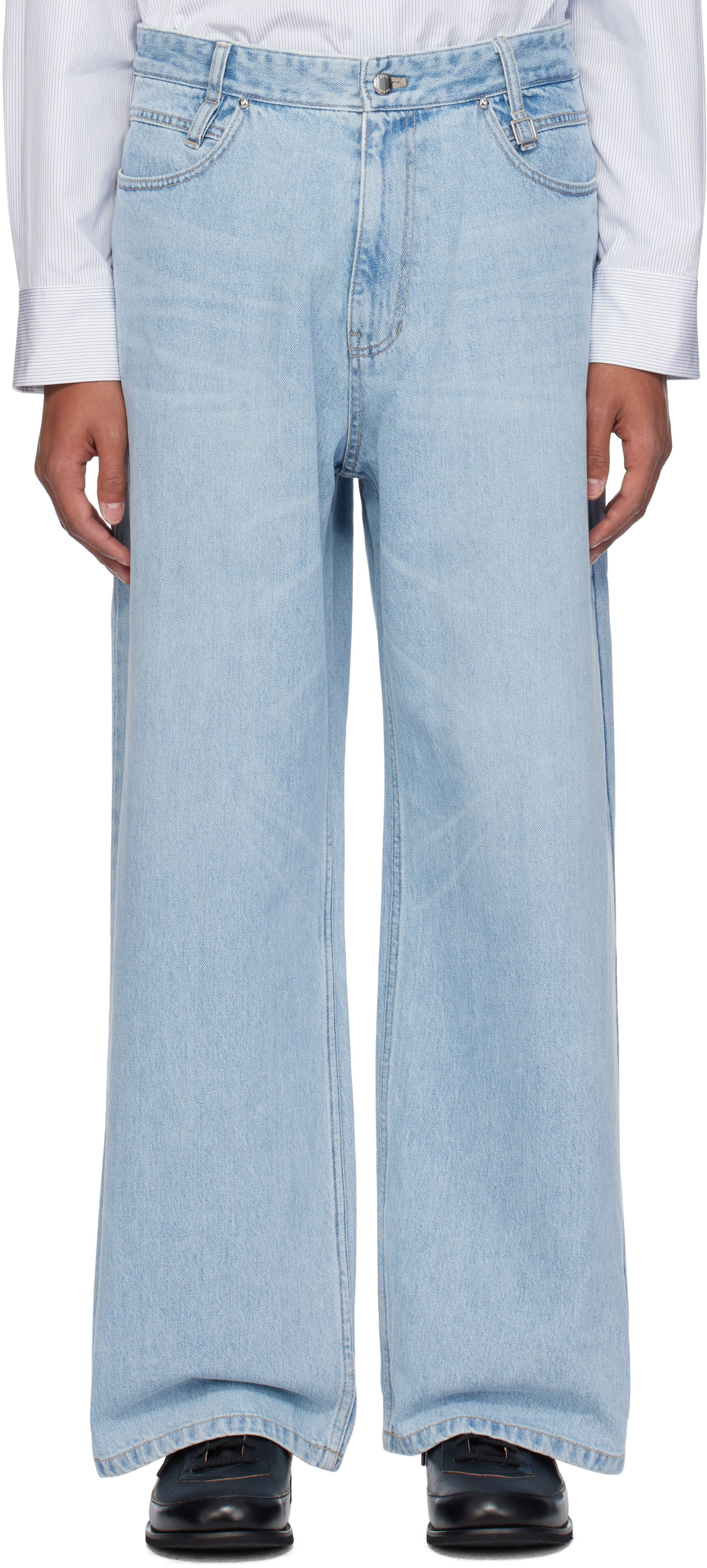 Дънки WOOYOUNGMI Wide Jeans Синьо | W243PT23, 0