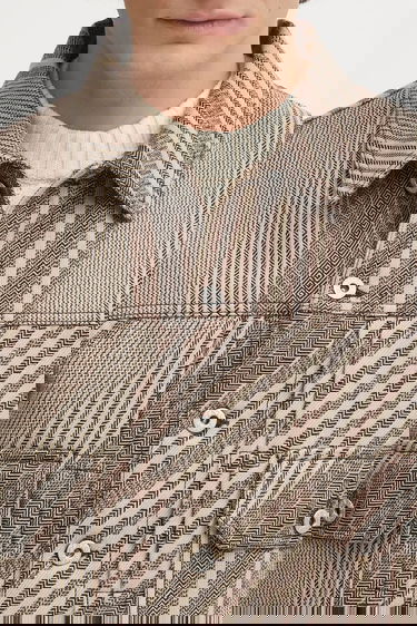Яке KENZO Kenzo Diagonal Stripe Slim Pleated Trucker Jacket Бежово | FF65VE3029IO, 3
