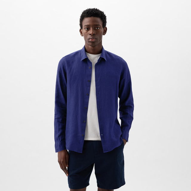 Longsleeve Linen Shirt Deep Cobalt